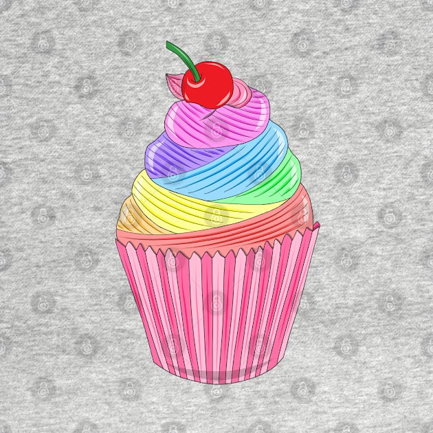 Rainbow cupcake by MelanieJeyakkumar